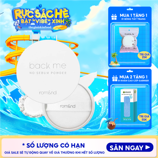  Phấn Phủ Romand Dạng Bột Che Phủ Tốt Giúp Da Mịn Màng Back Me No Sebum Powder 5g 