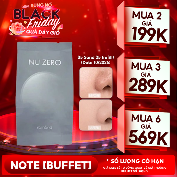  Phấn Nước Romand Che Phủ Cao, Mỏng Nhẹ Tự Nhiên NU Zero Cushion SPF24/PA++ 15g 