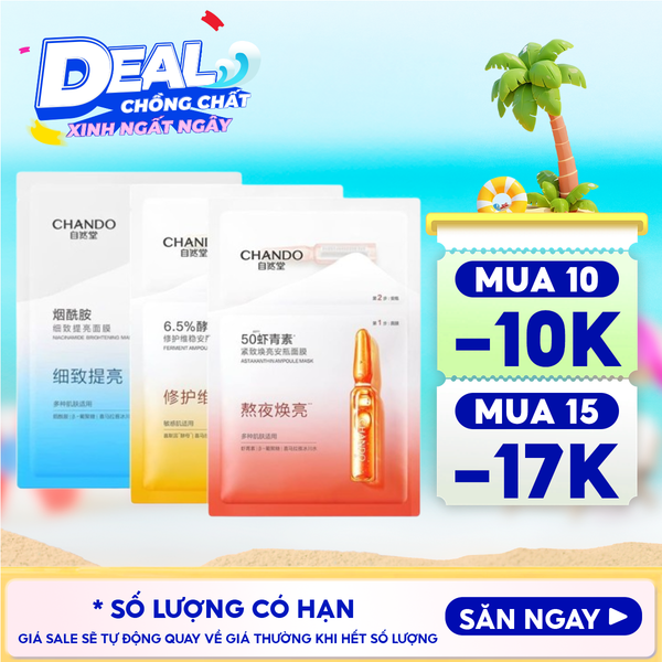  Mặt Nạ Cấp Ẩm, Hỗ Trợ Phục Hồi Da, Làm Trắng Da Chando Himalaya Brightening Mask 26g 