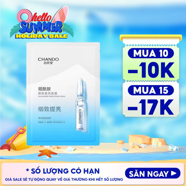  Mặt Nạ Cấp Ẩm, Hỗ Trợ Phục Hồi Da, Làm Trắng Da Chando Himalaya Niacinamide Brightening Mask 26g 