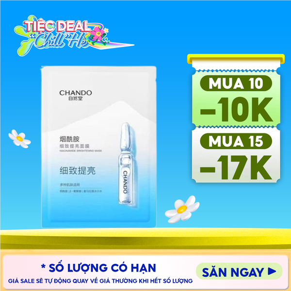  Mặt Nạ Cấp Ẩm, Hỗ Trợ Phục Hồi Da, Làm Trắng Da Chando Himalaya Niacinamide Brightening Mask 26g 