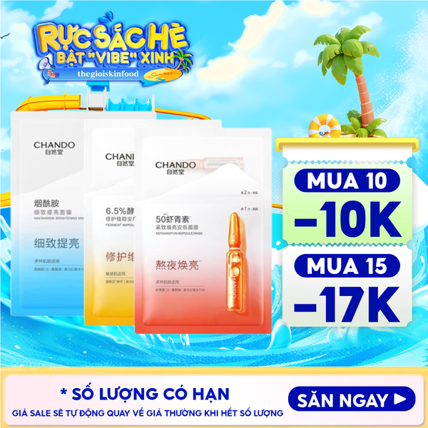  Mặt Nạ Cấp Ẩm, Hỗ Trợ Phục Hồi Da, Làm Trắng Da Chando Himalaya Brightening Mask 26g 