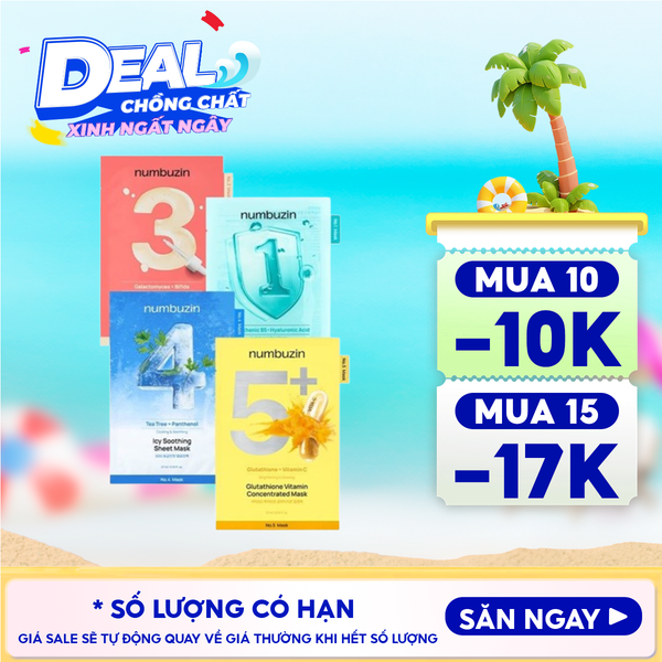  Mặt Nạ Miếng numbuzin Cấp Ẩm, Hỗ Trợ Phục Hồi Da, Làm Dịu Da Sheet Mask 