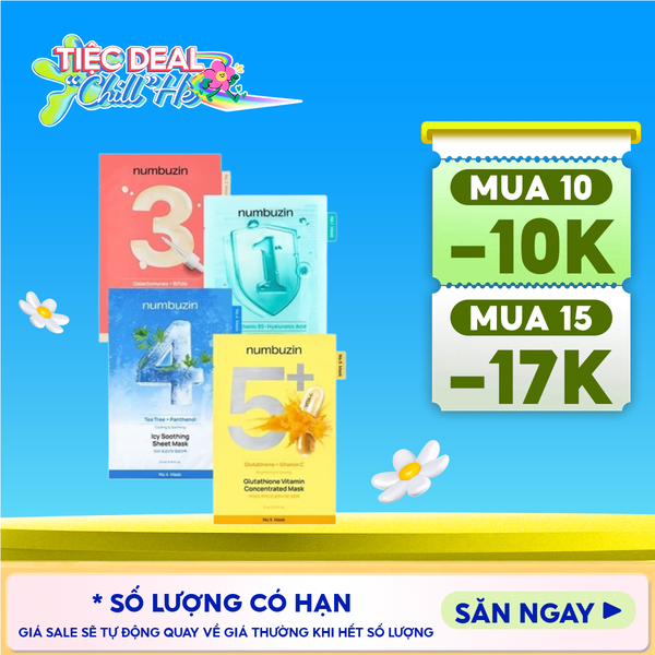  Mặt Nạ Miếng numbuzin Cấp Ẩm, Hỗ Trợ Phục Hồi Da, Làm Dịu Da Sheet Mask 