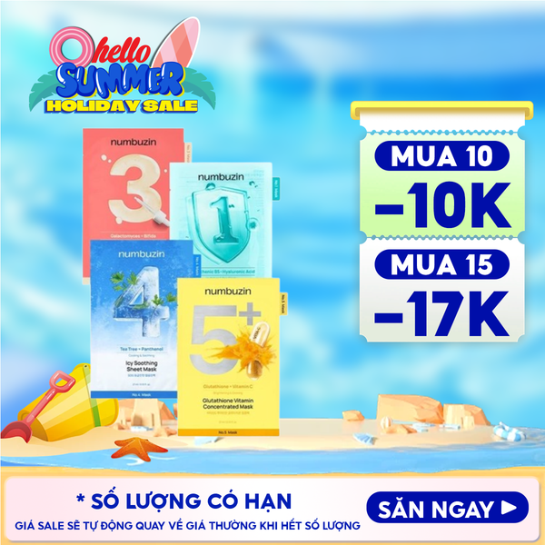 Mặt Nạ Miếng numbuzin Cấp Ẩm, Hỗ Trợ Phục Hồi Da, Làm Dịu Da Sheet Mask 