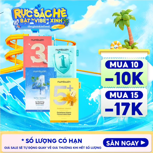  Mặt Nạ Miếng numbuzin Cấp Ẩm, Hỗ Trợ Phục Hồi Da, Làm Dịu Da Sheet Mask 