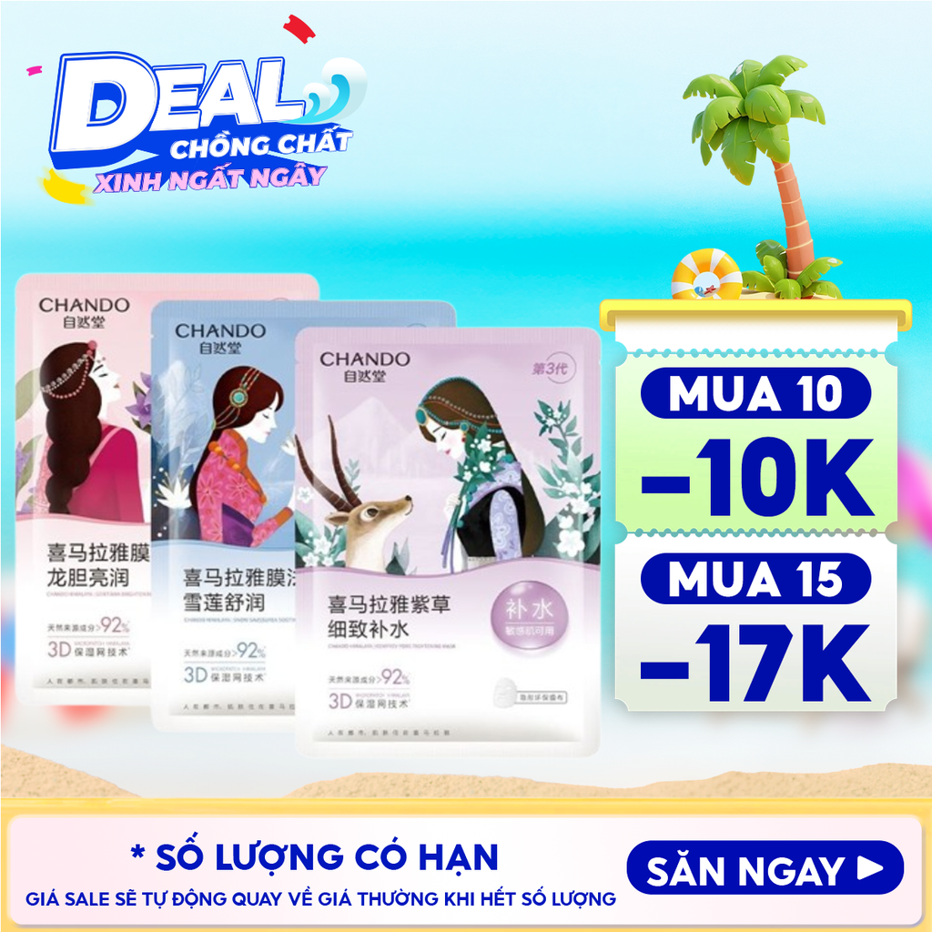Mặt Nạ Thảo Dược Chando Himalaya Dưỡng Ẩm, Hỗ trợ Dưỡng Trắng, Thu Nhỏ Lỗ Chân Lông Mask