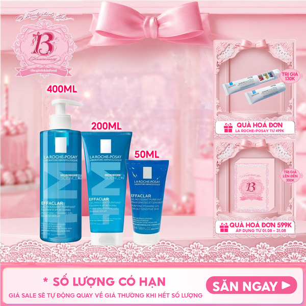  Sữa Rửa Mặt La Roche-Posay Dạng Gel Cho Da Dầu Mụn Effaclar Purifying Foaming Gel For Oily Sensitive Skin 