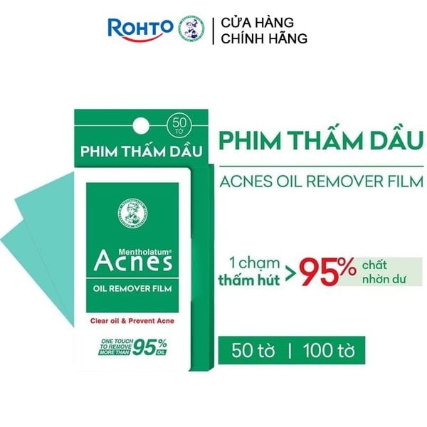  [50 Tờ] Giấy Thấm Dầu Acnes Dạng Phim Giúp Kiểm Soát Dầu Nhờn Oil Remover Film 