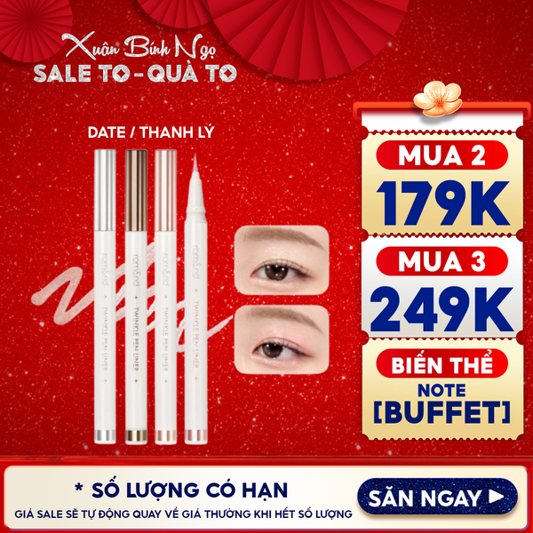  Bút Nhũ Mắt Romand Dạng Gel, Kẻ Bọng Mắt Ánh Nhũ Lấp Lánh, Lâu Trôi Twinkle Pen Liner 0.5g 