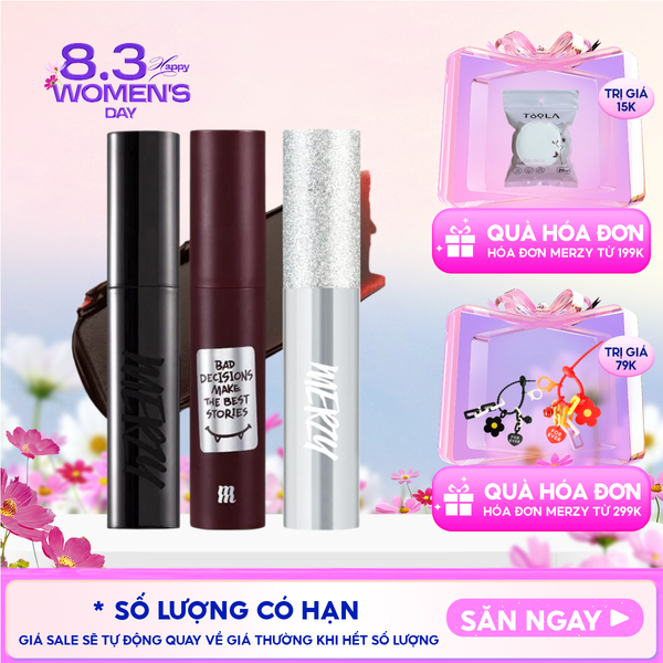  [Merzy Glam M13 Vỏ Bạc] Son Kem Merzy Siêu Lì, Mịn Môi Noir In The Mellow Tint 