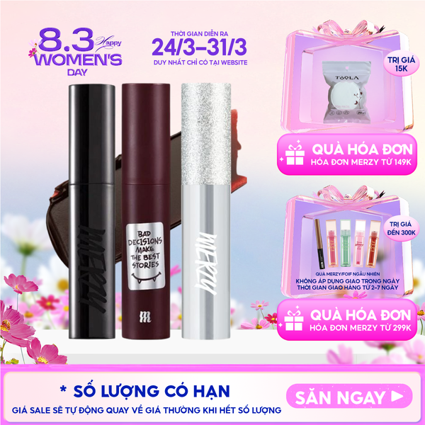  [Merzy Glam M13 Vỏ Bạc] Son Kem Merzy Siêu Lì, Mịn Môi Noir In The Mellow Tint 