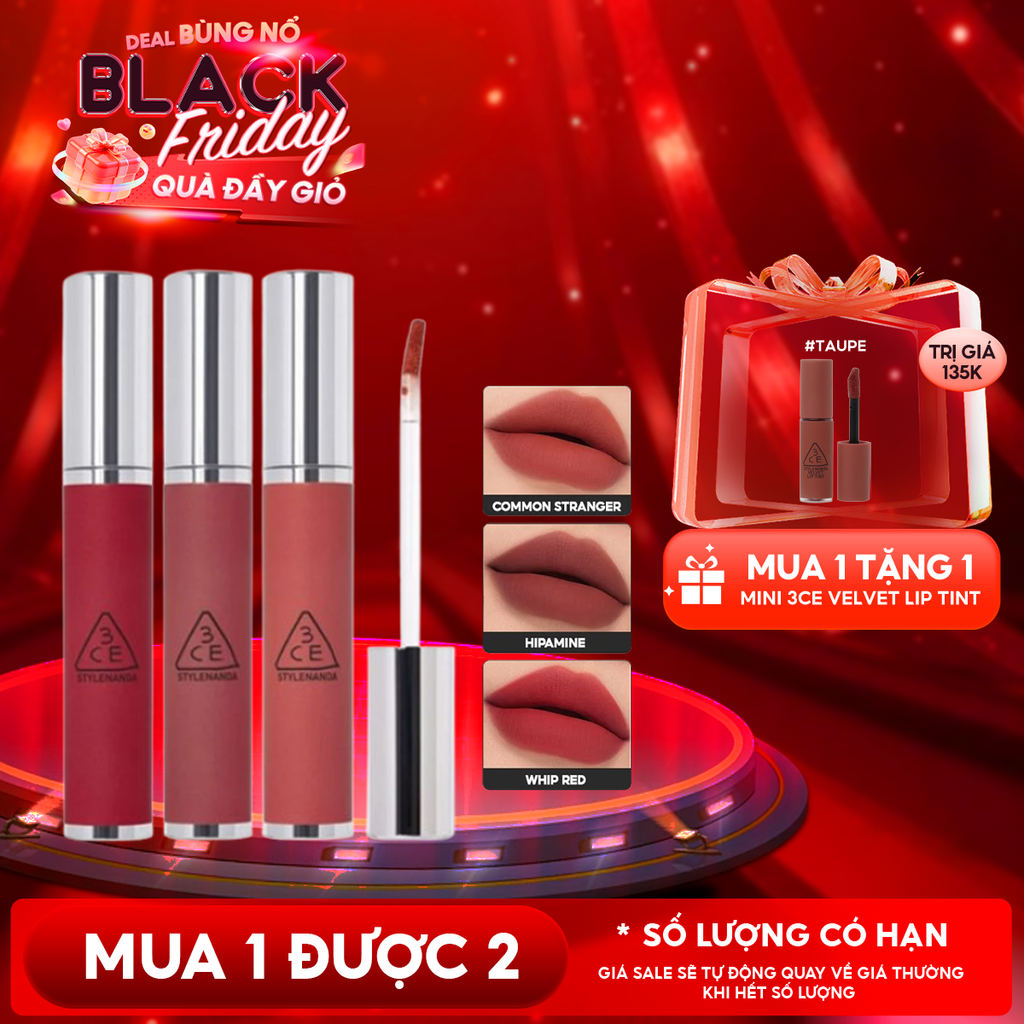 Son Kem Lì 3CE Mịn Mượt Môi Hazy Lip Clay 4g