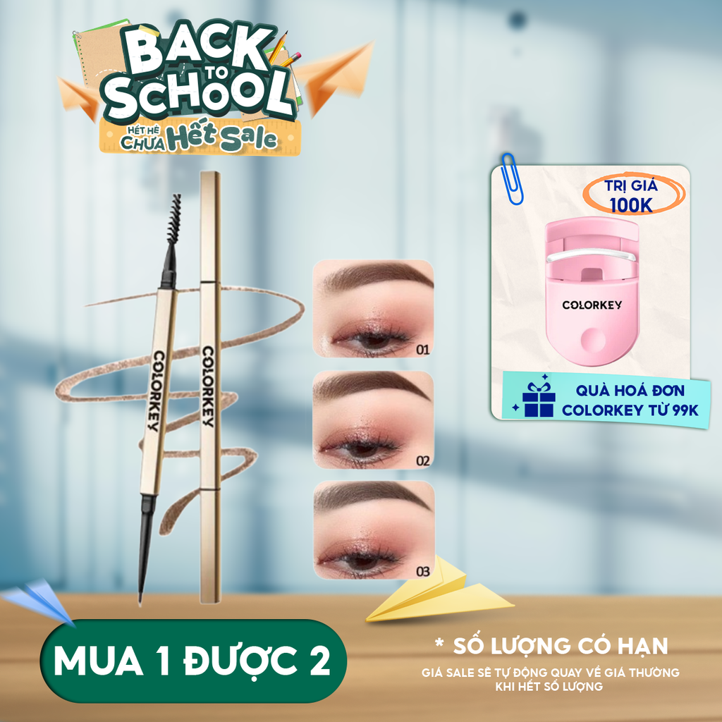 Chì Kẻ Mày Hai Đầu Colorkey Lâu Trôi The Rapid Eyebrow Pencil 0.07g