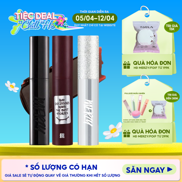  [Merzy Glam M13 Vỏ Bạc] Son Kem Merzy Siêu Lì, Mịn Môi Noir In The Mellow Tint 