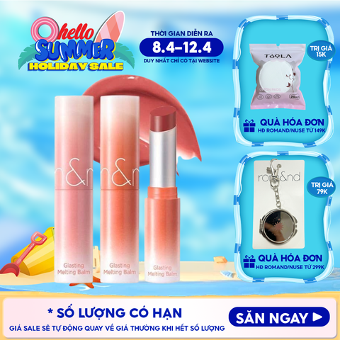 [DUSTY ON THE NUDE] Son Dưỡng Dạng Thỏi Có Màu Thuần Chay Romand Glasting Melting Balm 3.5g