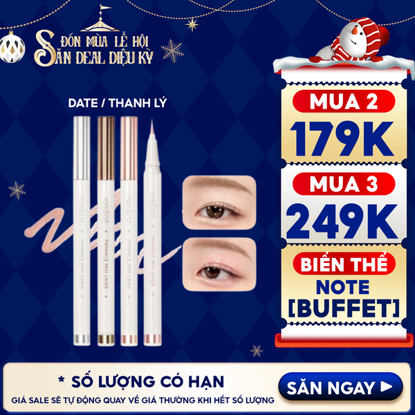  Bút Nhũ Mắt Romand Dạng Gel, Kẻ Bọng Mắt Ánh Nhũ Lấp Lánh, Lâu Trôi Twinkle Pen Liner 0.5g 
