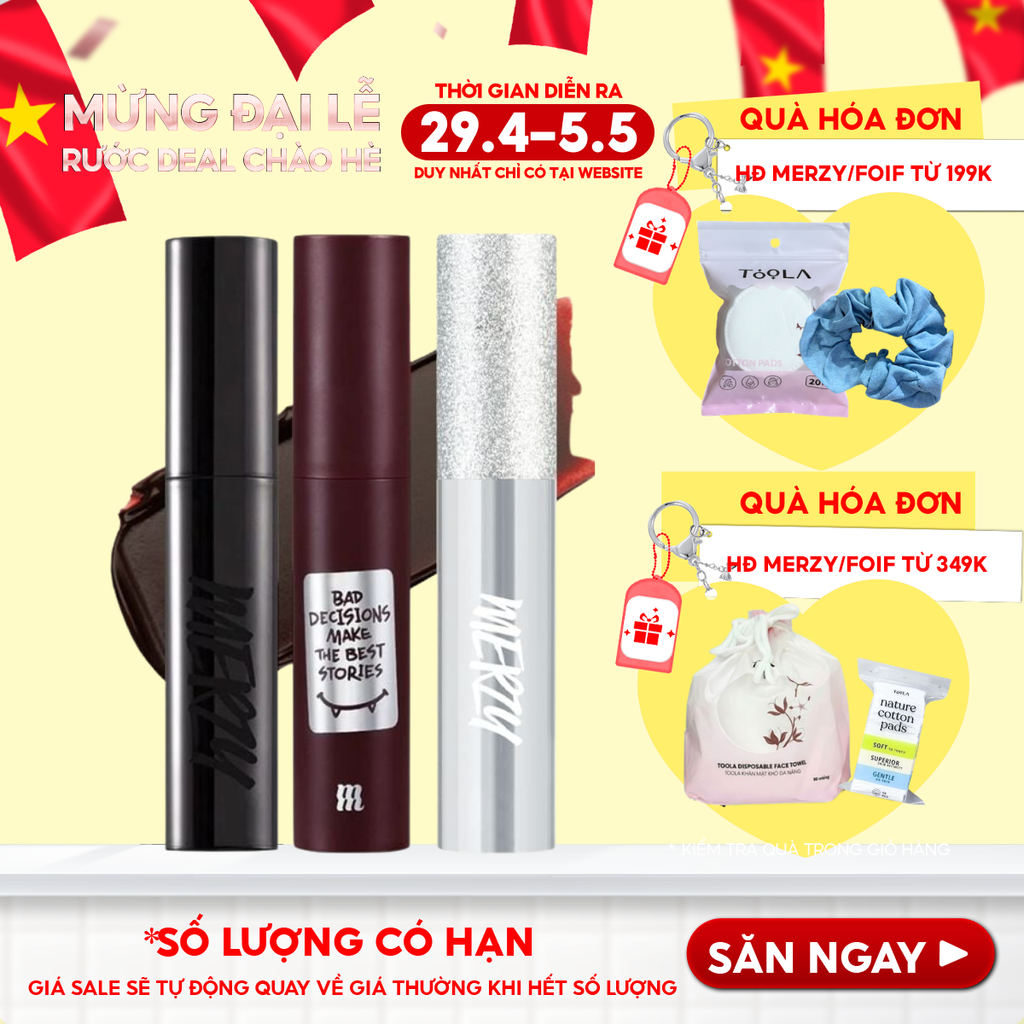 [Merzy Glam M13 Vỏ Bạc] Son Kem Merzy Siêu Lì, Mịn Môi Noir In The Mellow Tint