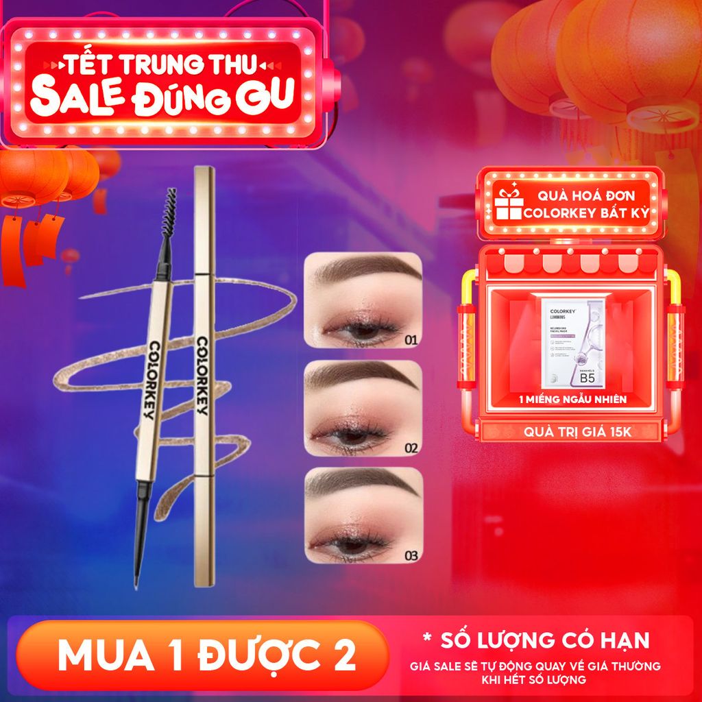 Chì Kẻ Mày Hai Đầu Colorkey Lâu Trôi The Rapid Eyebrow Pencil 0.07g