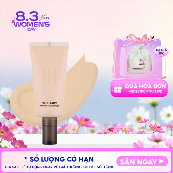  Kem Nền Merzy Hỗ Trợ Kiềm Dầu, Lâu Trôi, Che Khuyết Điểm The Airy Fitting Foundation 30ml 