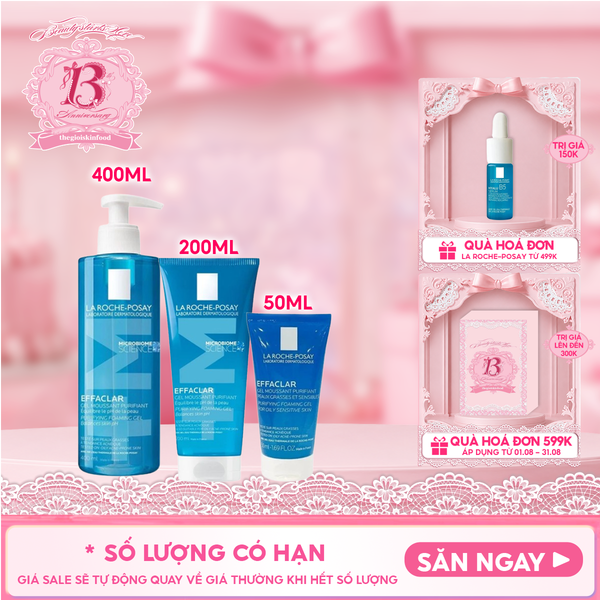  Sữa Rửa Mặt La Roche-Posay Dạng Gel Cho Da Dầu Mụn Effaclar Purifying Foaming Gel For Oily Sensitive Skin 