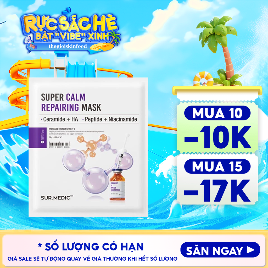 Mặt Nạ Sur.Medic+ Hỗ Trợ Phục Hồi, Làm Dịu Da Super Calm Repairing Mask 28g