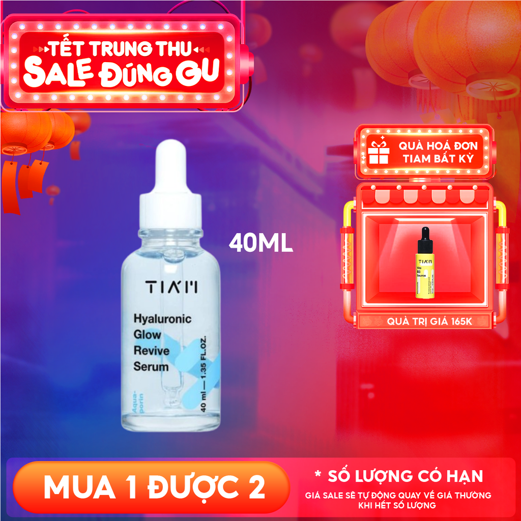 Serum Tiam Cấp Nước, Hỗ Trợ Căng Bóng Da Hyaluronic Glow Revive Serum 40ml