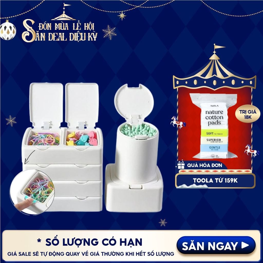 [NHẬP KHẨU] Hộp Đựng Phụ Kiện TOOLA Nắp Bật Đa Năng, Tiện Dụng