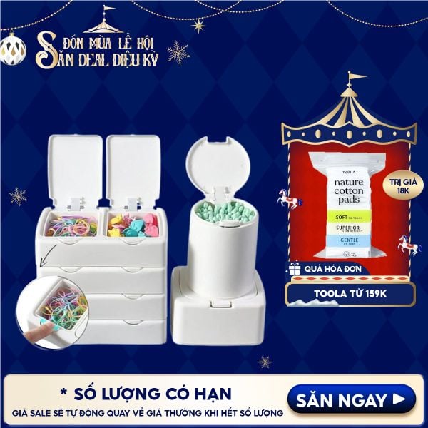  [NHẬP KHẨU] Hộp Đựng Phụ Kiện TOOLA Nắp Bật Đa Năng, Tiện Dụng 