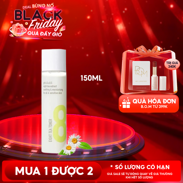  Nước Hoa Hồng B.O.M Chiết Xuất 8 Loại Trà Eight Tea Cleansing Toner 150ml 