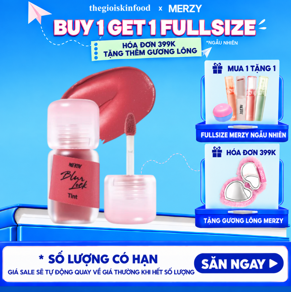  Son Kem Lì Merzy Khóa Môi Mịn Lì Tự Nhiên Blur Lock Tint 4g 