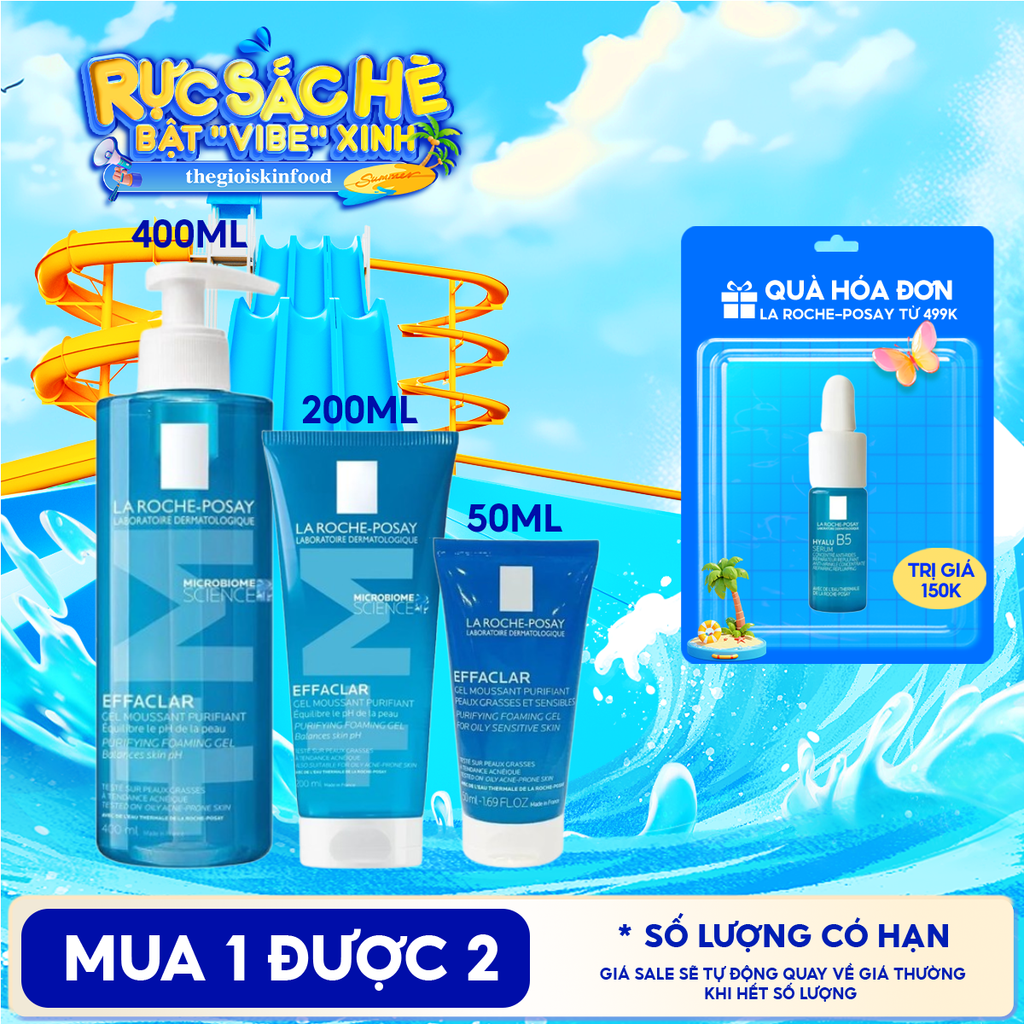 Sữa Rửa Mặt La Roche-Posay Dạng Gel Cho Da Dầu Mụn Effaclar Purifying Foaming Gel For Oily Sensitive Skin
