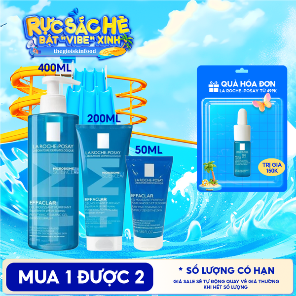  Sữa Rửa Mặt La Roche-Posay Dạng Gel Cho Da Dầu Mụn Effaclar Purifying Foaming Gel For Oily Sensitive Skin 