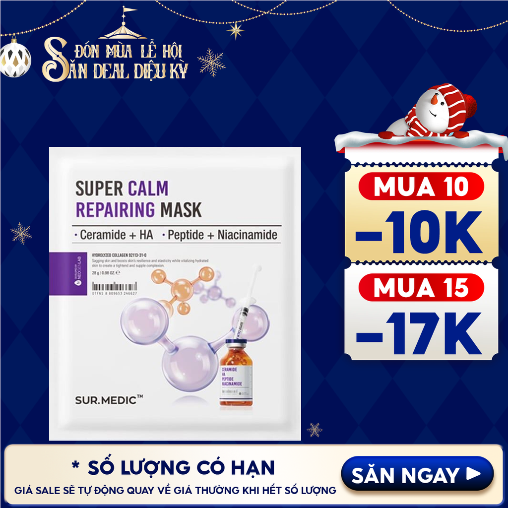 Mặt Nạ Sur.Medic+ Hỗ Trợ Phục Hồi, Làm Dịu Da Super Calm Repairing Mask 28g