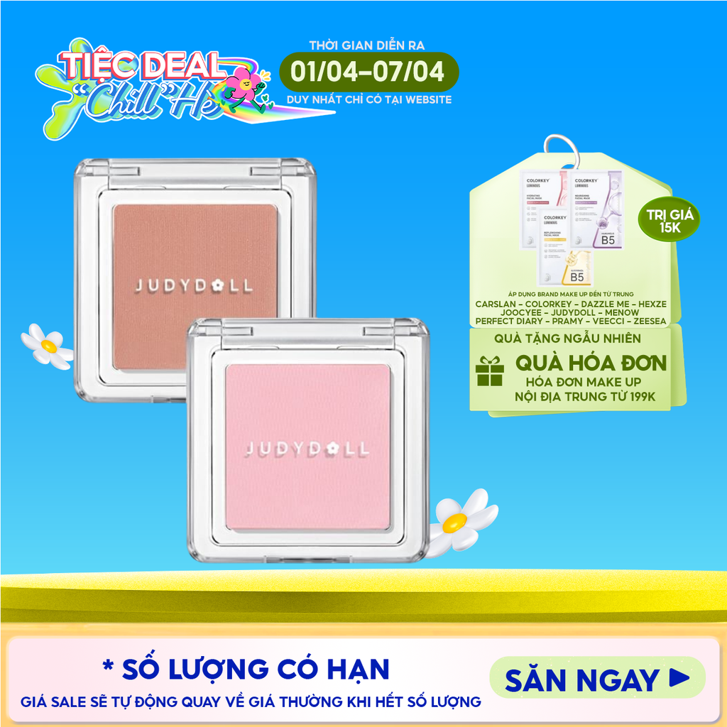 Phấn Má Hồng Đơn Sắc Judydoll Lên Màu Chuẩn Blush Powder