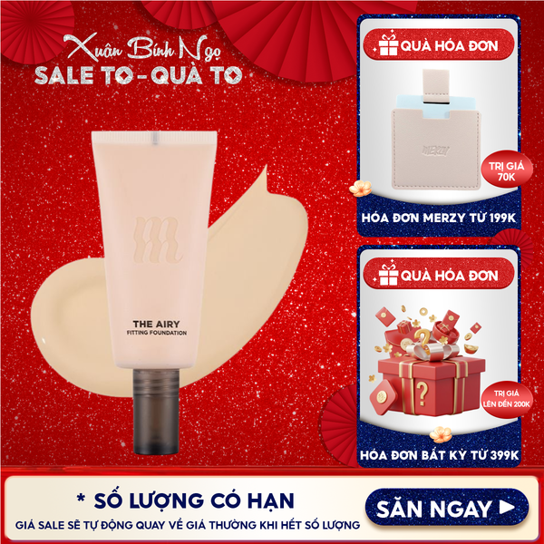  Kem Nền Merzy Hỗ Trợ Kiềm Dầu, Lâu Trôi, Che Khuyết Điểm The Airy Fitting Foundation 30ml 