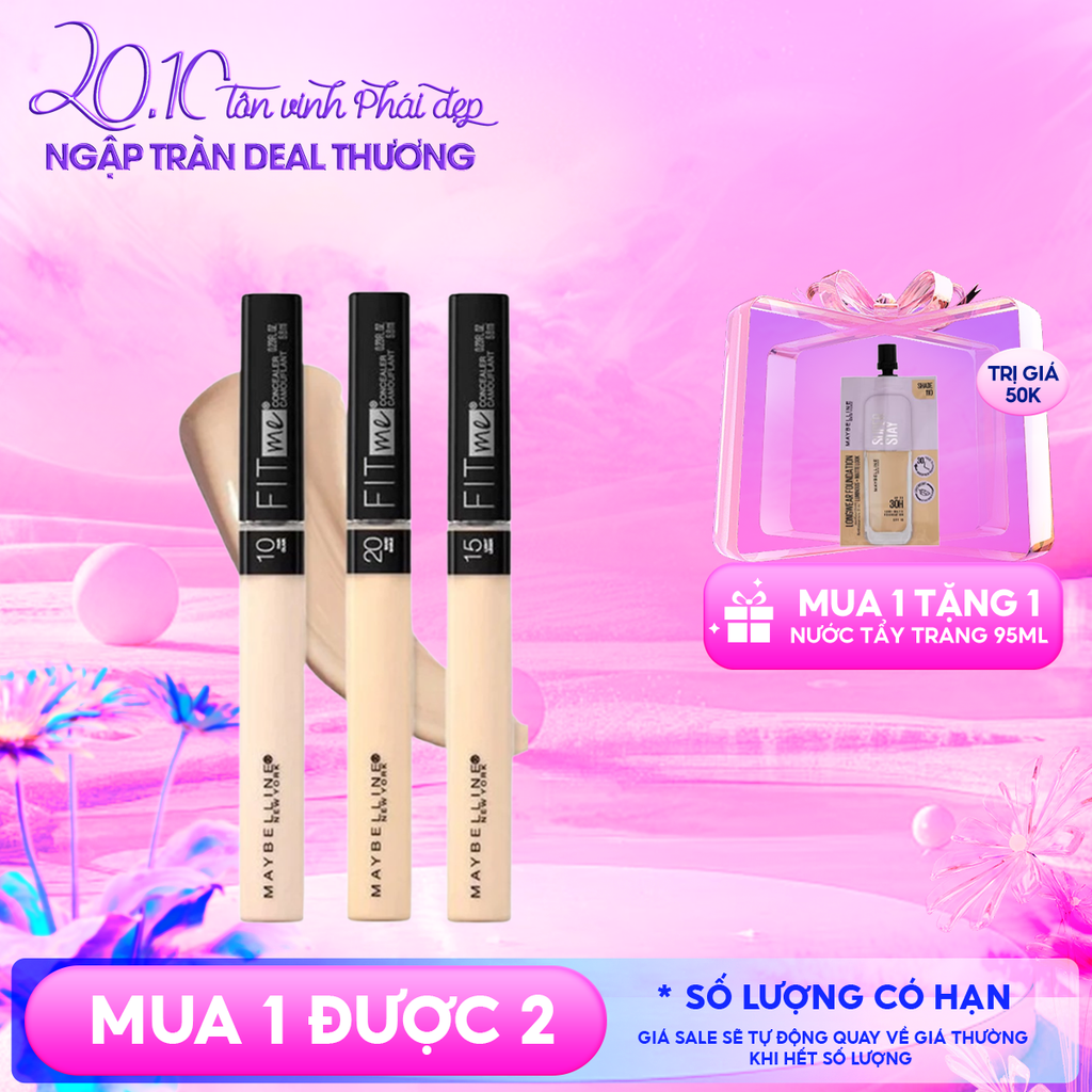 Kem Che Khuyết Điểm Maybelline Mịn Lì Fit Me Concealer With Chamomile Extract 6.8ml