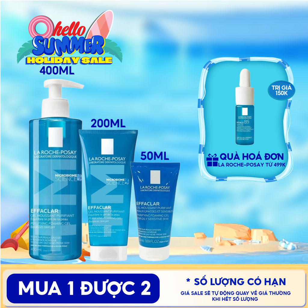 Sữa Rửa Mặt La Roche-Posay Dạng Gel Cho Da Dầu Mụn Effaclar Purifying Foaming Gel For Oily Sensitive Skin
