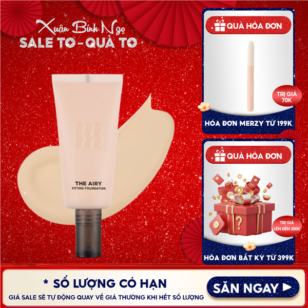  Kem Nền Merzy Hỗ Trợ Kiềm Dầu, Lâu Trôi, Che Khuyết Điểm The Airy Fitting Foundation 30ml 