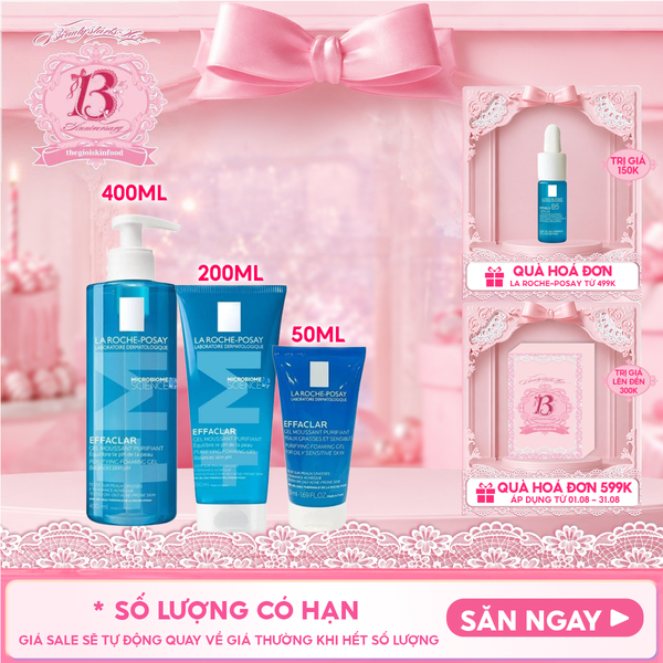  Sữa Rửa Mặt La Roche-Posay Dạng Gel Cho Da Dầu Mụn Effaclar Purifying Foaming Gel For Oily Sensitive Skin 