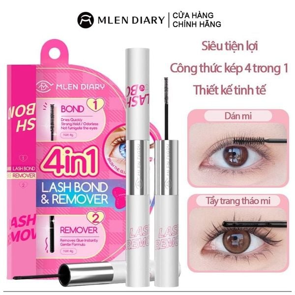  Mascara Keo Dán Mi 2 Đầu 4 Trong 1 Mlen Diary 8g 