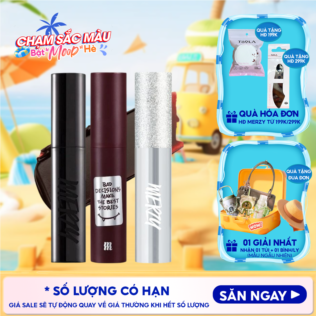 [Merzy Glam M13 Vỏ Bạc] Son Kem Merzy Siêu Lì, Mịn Môi Noir In The Mellow Tint