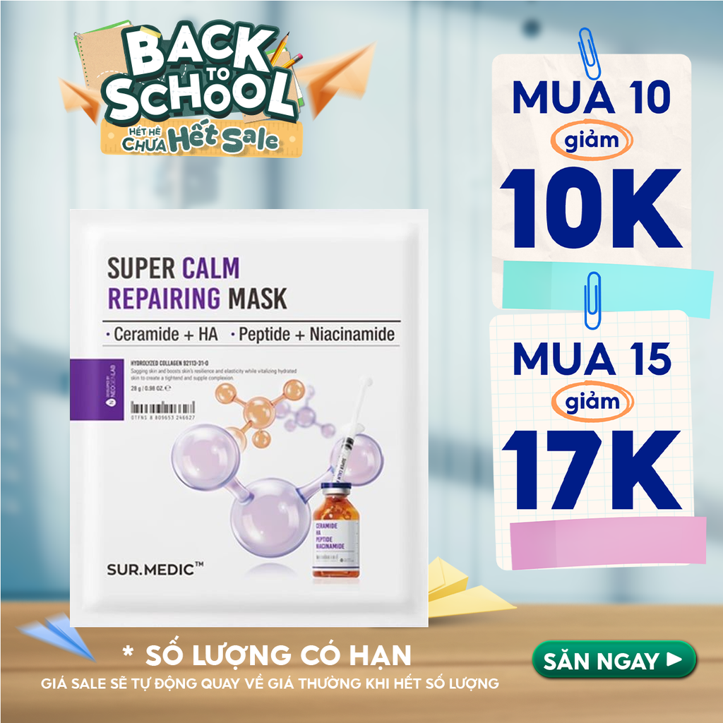 Mặt Nạ Sur.Medic+ Hỗ Trợ Phục Hồi, Làm Dịu Da Super Calm Repairing Mask 28g