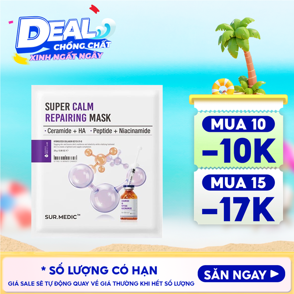  Mặt Nạ Sur.Medic+ Hỗ Trợ Phục Hồi, Làm Dịu Da Super Calm Repairing Mask 28g 