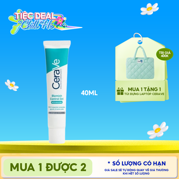  Gel Dưỡng Cerave Hỗ Trợ Giảm Mụn, Mờ Thâm Blemish Control Gel 40ml 