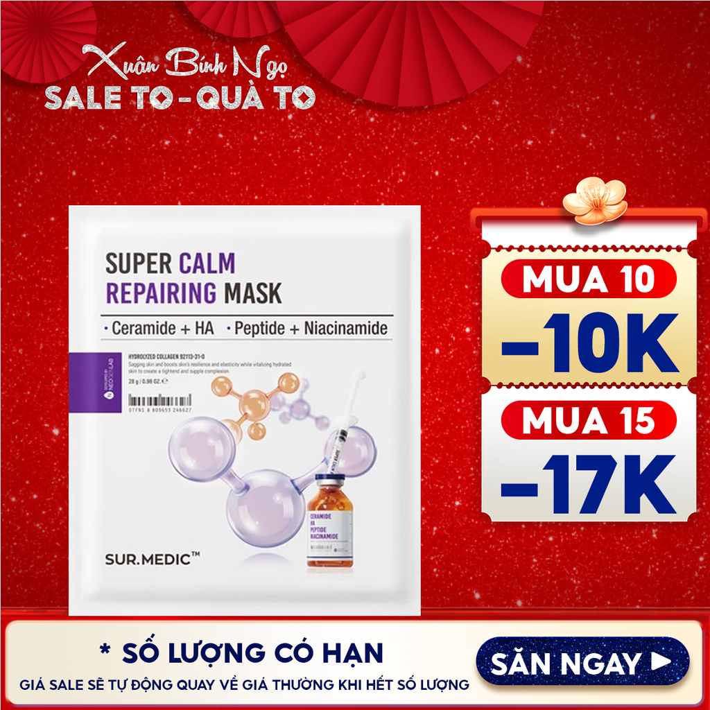 Mặt Nạ Sur.Medic+ Hỗ Trợ Phục Hồi, Làm Dịu Da Super Calm Repairing Mask 28g