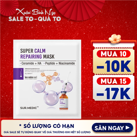 Mặt Nạ Sur.Medic+ Hỗ Trợ Phục Hồi, Làm Dịu Da Super Calm Repairing Mask 28g