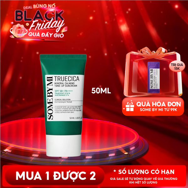  Kem Chống Nắng Some By Mi Dành Cho Da Mụn Truecica Mineral Calming Tone-up Suncream SPF50+ PA++++ 50ml 