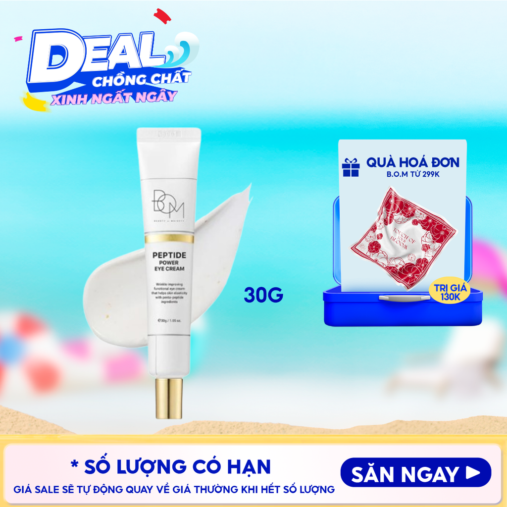 Kem Dưỡng Mắt B.O.M Cấp Ẩm, Hỗ Trợ Mờ Nếp Nhăn Peptide Power Eye Cream 30g
