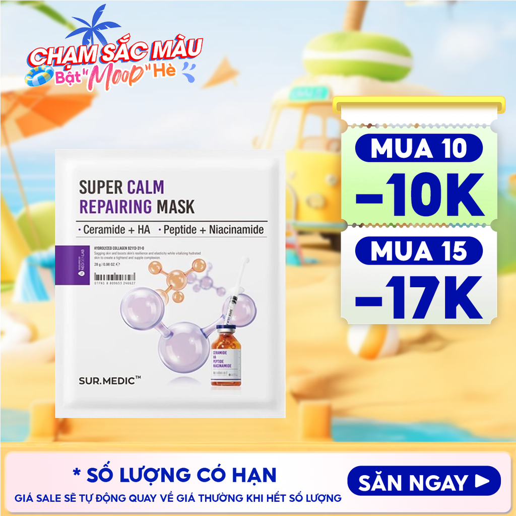 Mặt Nạ Sur.Medic+ Hỗ Trợ Phục Hồi, Làm Dịu Da Super Calm Repairing Mask 28g